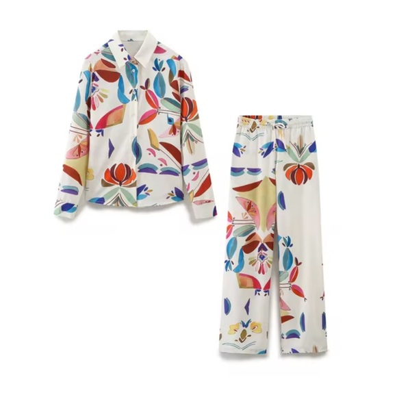 Zara Cotton Spring Print PJ Set - Picture 4 of 11